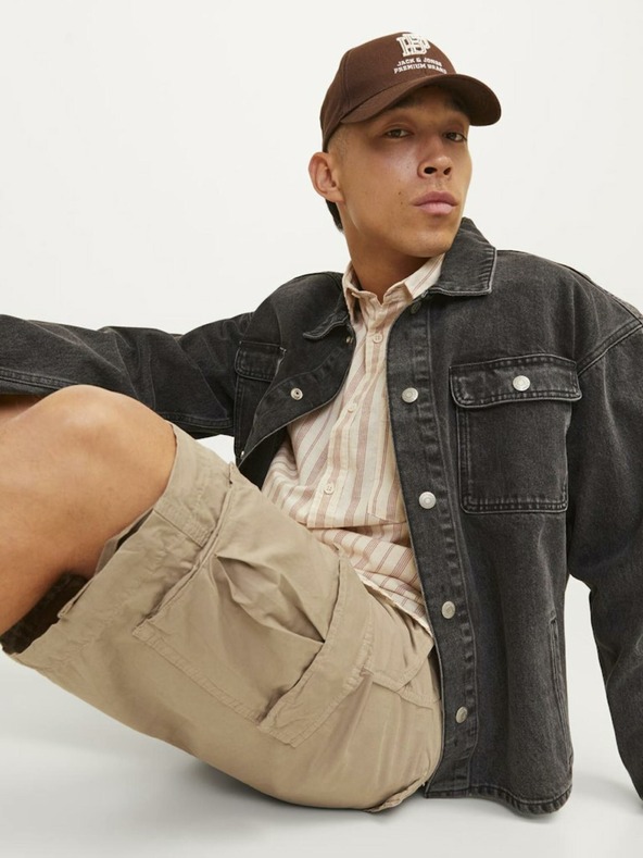 Jack & Jones Béžové pánske kargo šortky Jack & Jones Cole