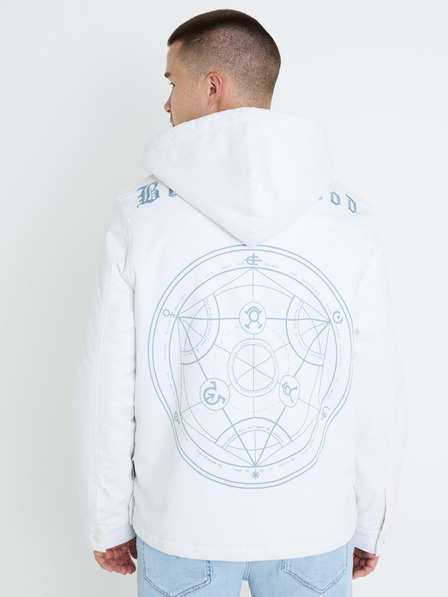Celio Biela pánska zimná bunda s umelou kožušinou Celio Fullmetal Alchemist