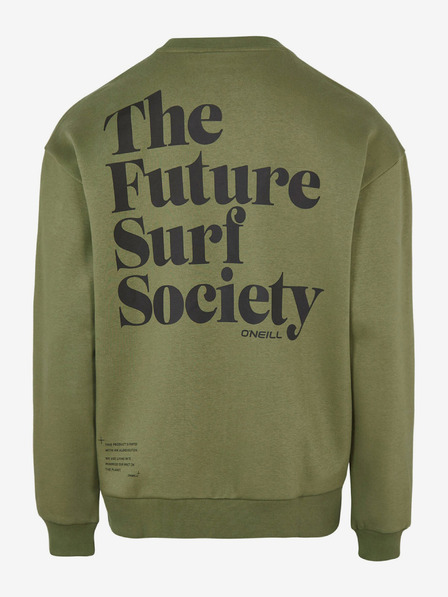 O'Neill Khaki pánska mikina s potlačou na chrbte O'Neill Future Surf Society