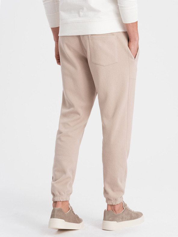 Ombre Clothing Béžové pánske tepláky Ombre Clothing CARROT