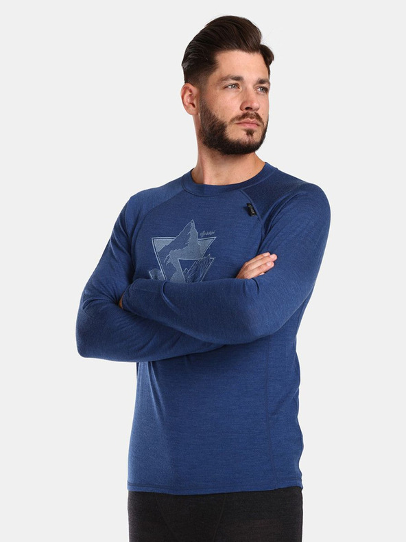 Kilpi Tmavomodré pánske športové tričko z Merino vlny KILPI MAVORA TOP
