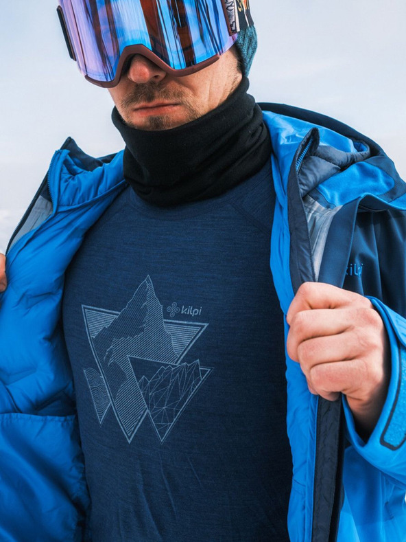 Kilpi Tmavomodré pánske športové tričko z Merino vlny KILPI MAVORA TOP