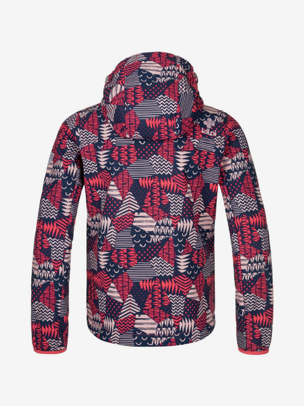 Kilpi Modro-ružová vzorovaná dievčenská softshellová bunda KILPI RAVIA
