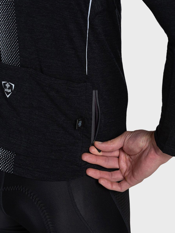 Kilpi Čierne pánske športové tričko so zipsom Kilpi SONET