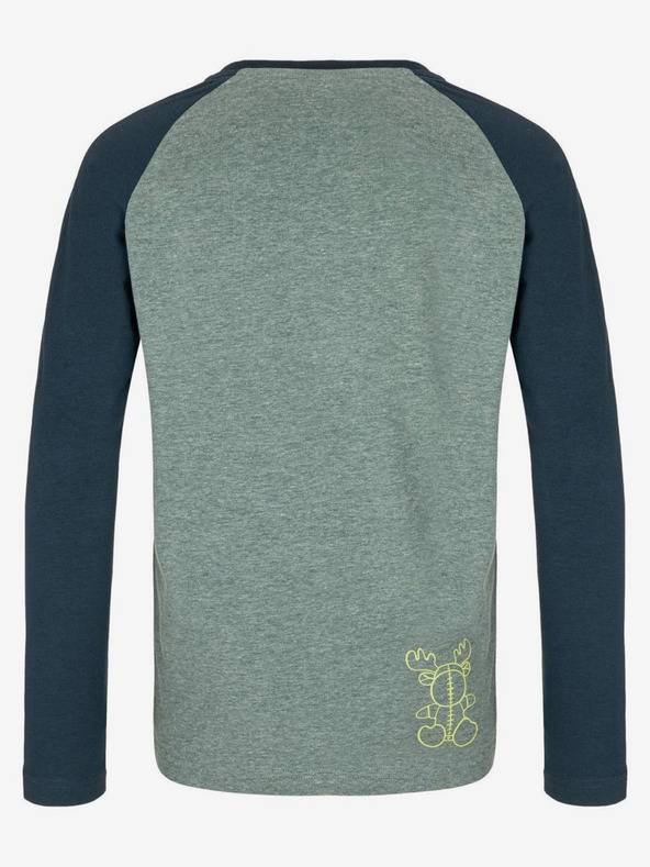 Kilpi Modro-zelené chlapčenské bavlnené tričko s dlhým rukávom Kilpi SONIER
