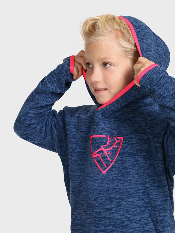 Kilpi Tmavomodrá dievčenská fleecová mikina s kapucňou Kilpi FLOND