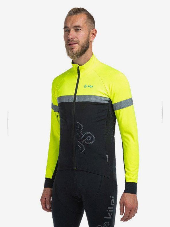 Kilpi Čierno-žltá pánska softshellová cyklistická bunda Kilpi Nereto-M