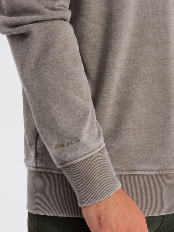 Ombre Clothing Béžová Pánska mikina Ombre Oblečenie