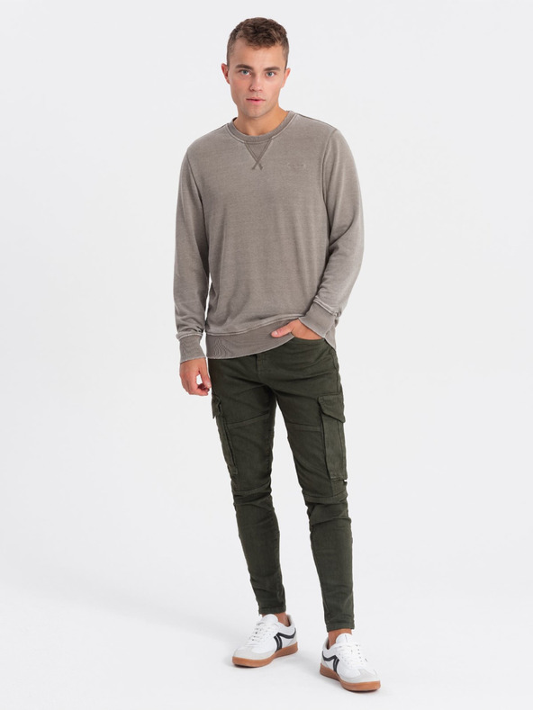 Ombre Clothing Béžová Pánska mikina Ombre Oblečenie