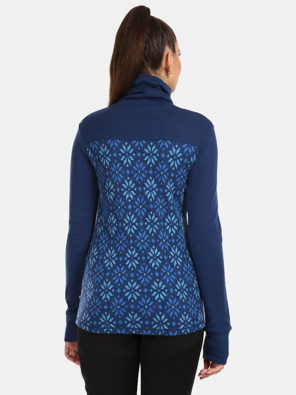 Kilpi Tmavomodrý dámsky vzorovaný rolák z merino vlny Kilpi JANNU