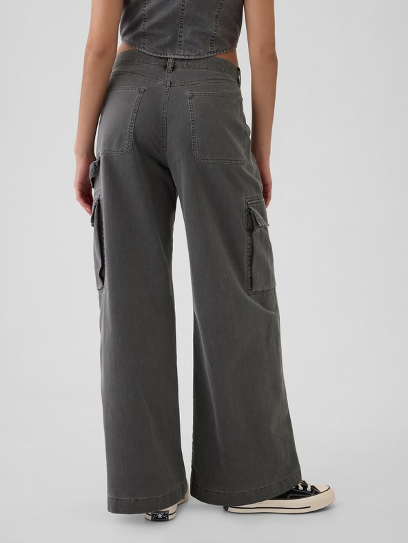 GAP Nohavice s vreckami Baggy Khaki Cargo GAP