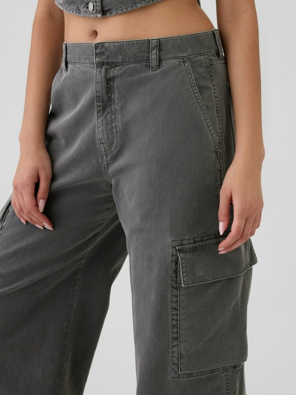 GAP Nohavice s vreckami Baggy Khaki Cargo GAP