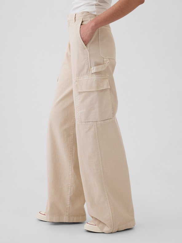 GAP Nohavice s vreckami Baggy Khaki Cargo GAP