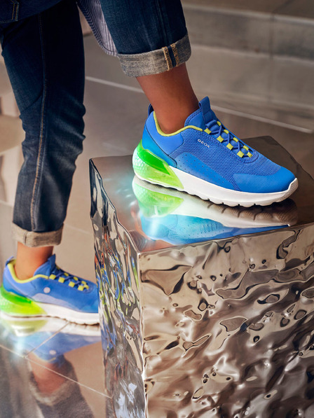 Geox Modré chlapčenské tenisky Geox Activart Illuminus