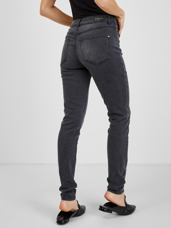 Orsay Tmavosivé dámske džínsy skinny fit ORSAY