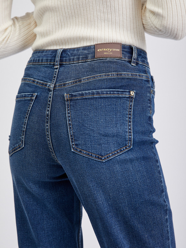 Orsay Tmavomodré dámske skrátené mom fit džínsy ORSAY