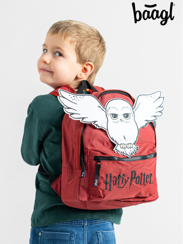 BAAGL  Červený predškolský batoh Baagl Harry Potter Hedwig