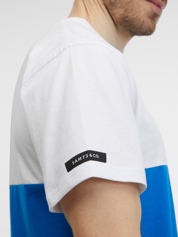 Sam 73 Bielo-modré pánske tričko SAM 73 Norman