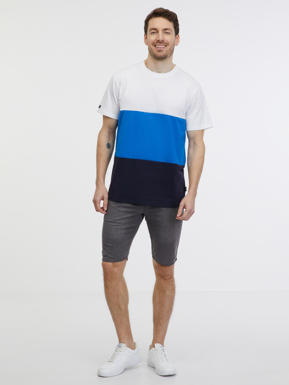 Sam 73 Bielo-modré pánske tričko SAM 73 Norman