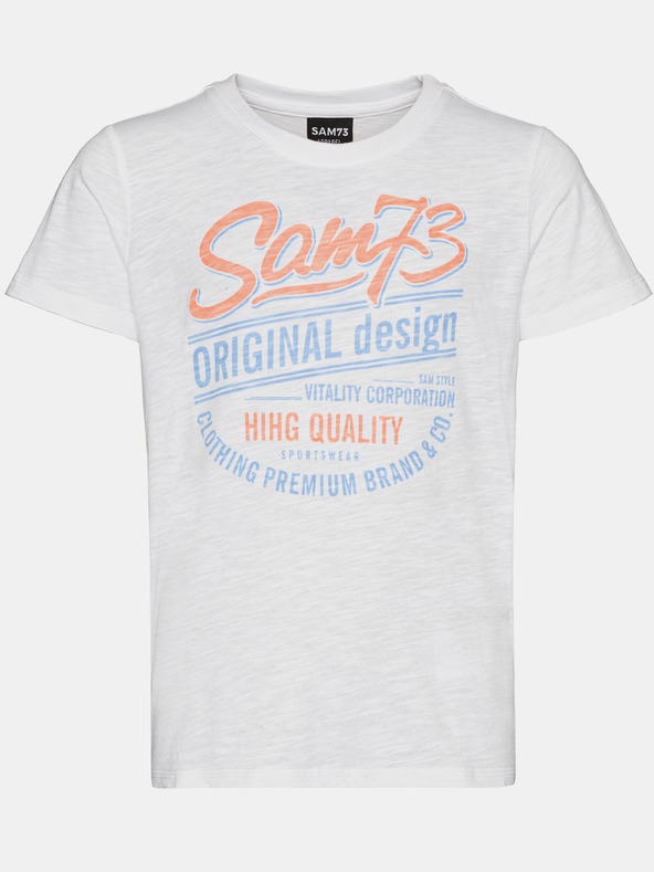 Sam 73 Biele chlapčenské tričko SAM 73 Archie
