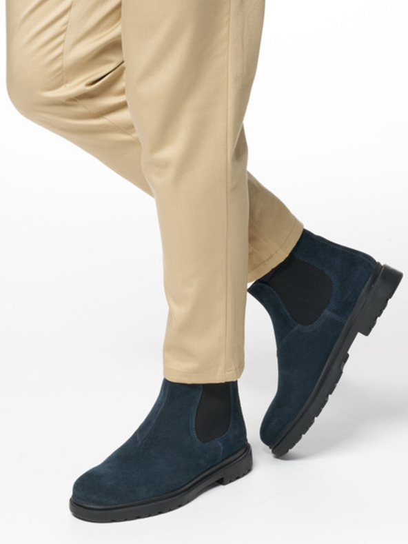 Geox Tmavomodré pánske členkové topánky Geox Andalo