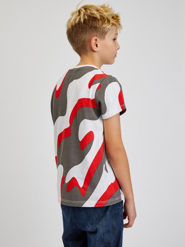 Sam 73 Šedo-červené chlapčenské vzorované tričko SAM 73 Oscar