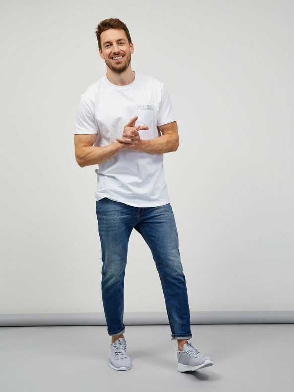 Sam 73 Biele pánske tričko SAM 73 Quarip