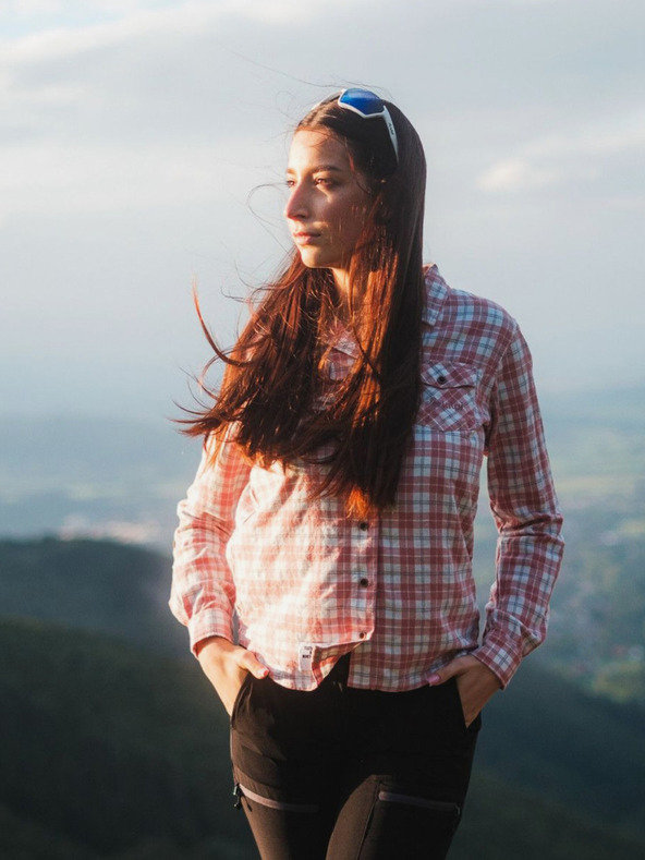 Kilpi Dámska športová flanelová košeľa Kilpi FLANNY-W Pink