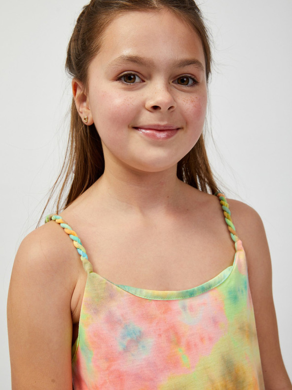 Sam 73 Zelenožlté vzorované dievčenské letné šaty SAM73 Equuleus