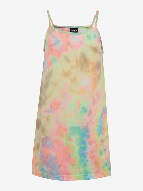 Sam 73 Zelenožlté vzorované dievčenské letné šaty SAM73 Equuleus