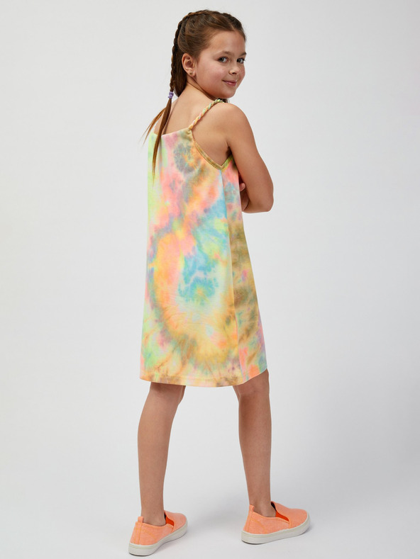 Sam 73 Zelenožlté vzorované dievčenské letné šaty SAM73 Equuleus