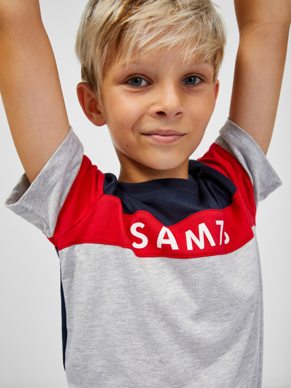 Sam 73 Modro-šedé chlapčenské pruhované tričko SAM 73 Kallan