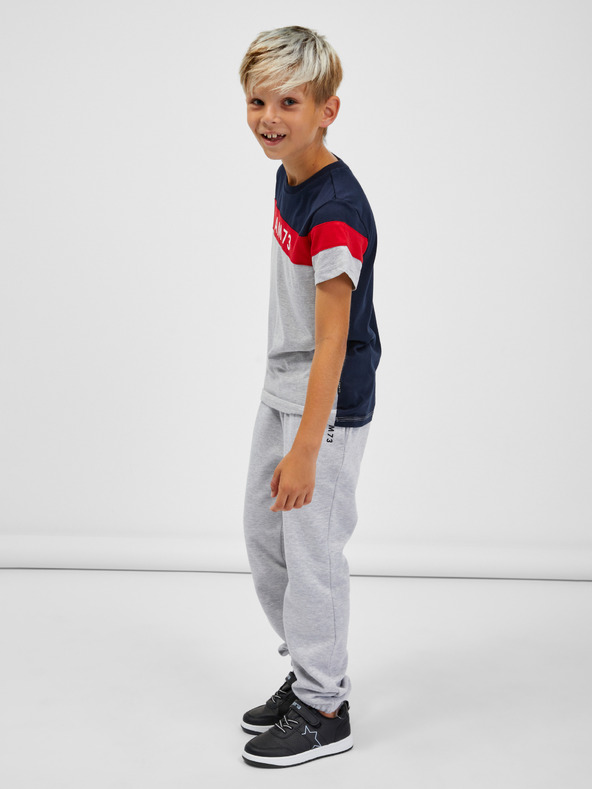 Sam 73 Modro-šedé chlapčenské pruhované tričko SAM 73 Kallan