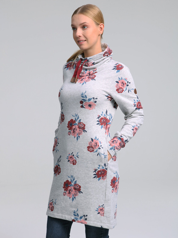 Loap Svetlošedé dámske kvetinové šaty LOAP Ebuna