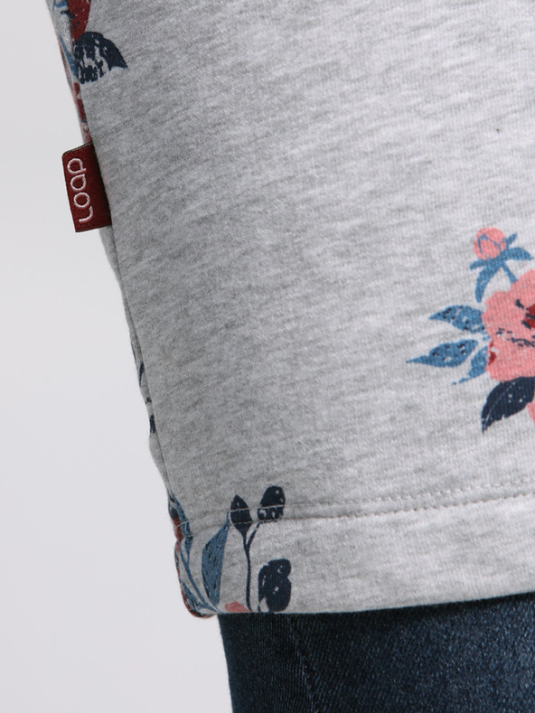 Loap Svetlošedé dámske kvetinové šaty LOAP Ebuna