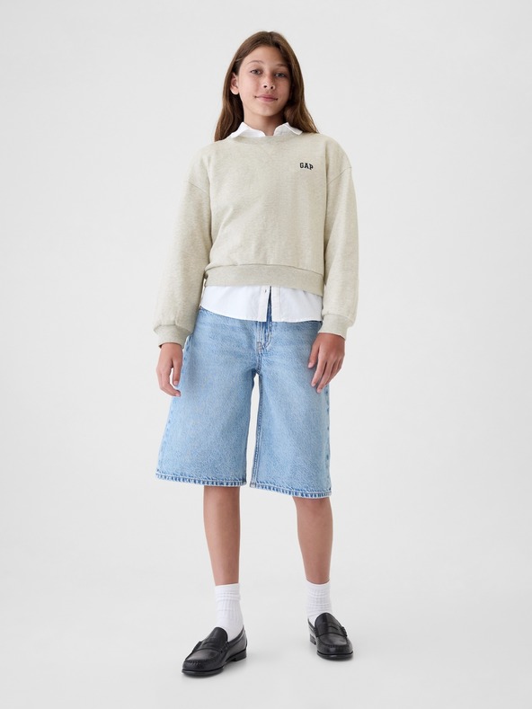 GAP Detská mikina s logom a fleece GAP