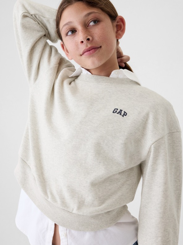GAP Detská mikina s logom a fleece GAP