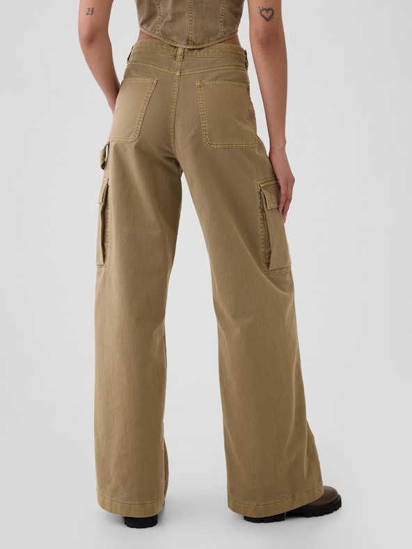 GAP Nohavice s vreckami Baggy Khaki Cargo GAP