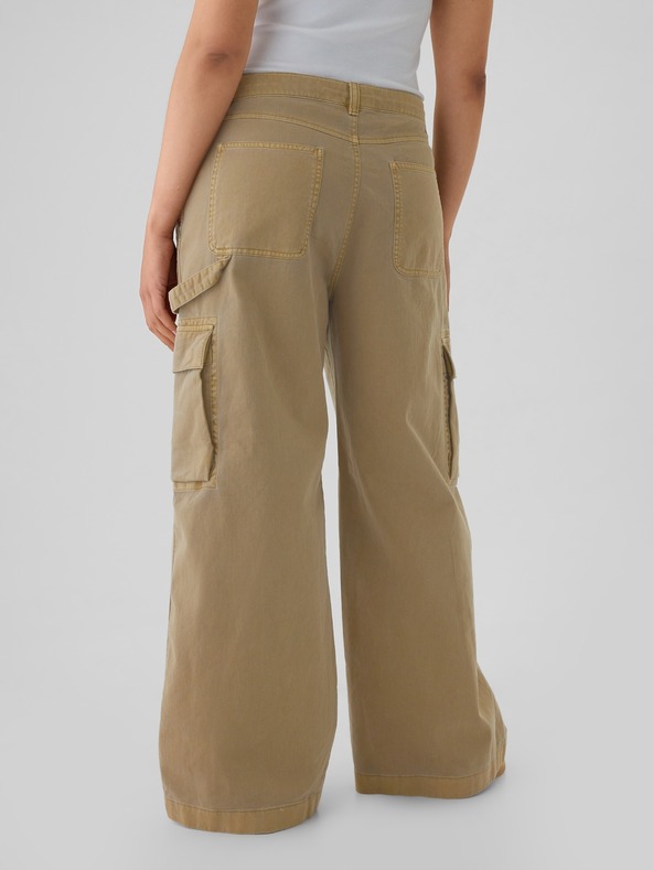 GAP Nohavice s vreckami Baggy Khaki Cargo GAP