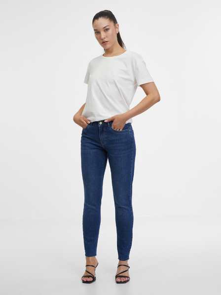 Orsay Tmavomodré dámske skinny fit džínsy ORSAY