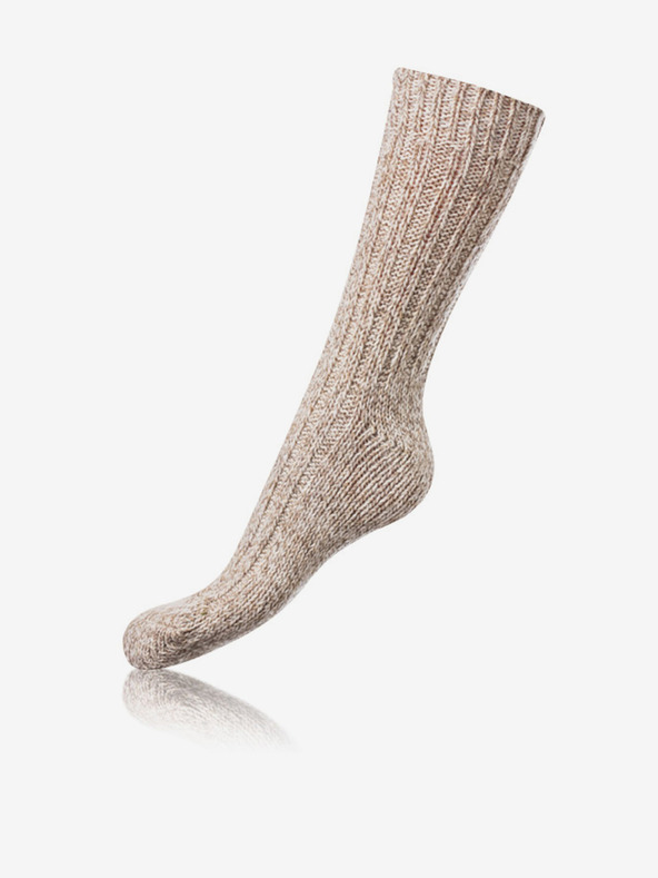Bellinda Béžové unisex zimné ponožky Bellinda NORWEGIAN STYLE SOCKS