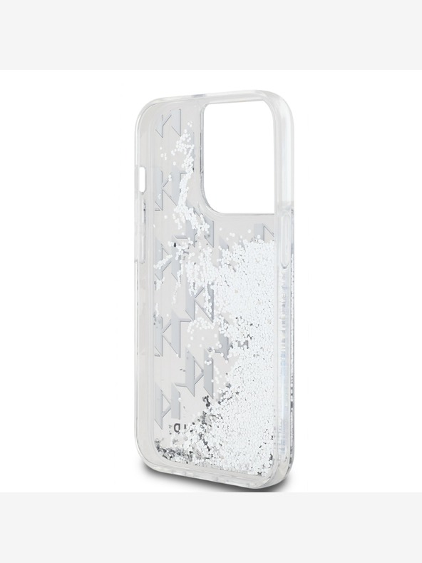 Karl Lagerfeld Zadný kryt Liquid Glitter Monogram Gradient pre iPhone 14 Pro Max White Karl Lagerfeld