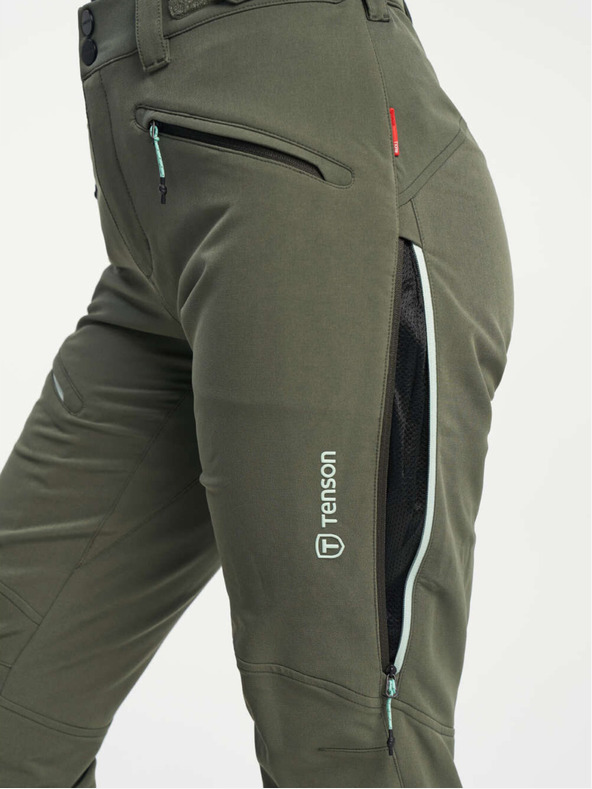 Tenson Dámske nohavice TENSON Touring Softshell Pant W tmavá khaki