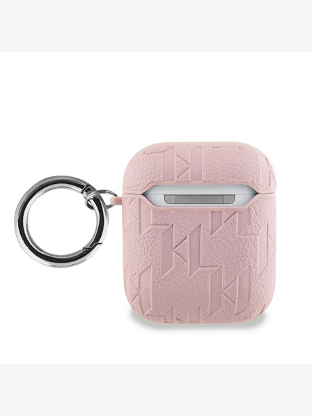 Karl Lagerfeld Karl Lagerfeld PU Embossed Karl and Choupette Head Case pre AirPods 1/2 Pink