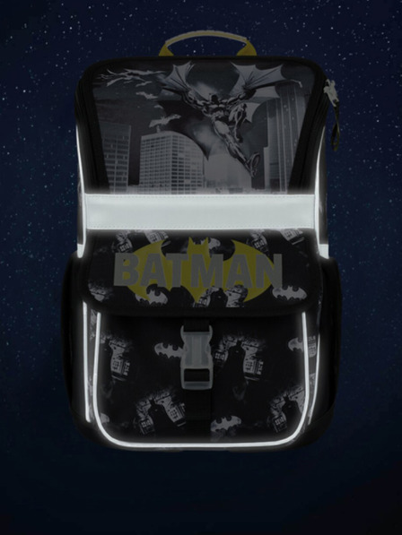 BAAGL Čierna školská taška Zippy Baagl Batman Darky City