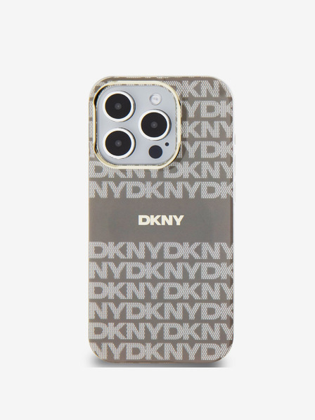DKNY Zadný kryt PC/TPU Repeat Pattern Tonal Stripe Magsafe pre iPhone 14 Pro Beige DKNY
