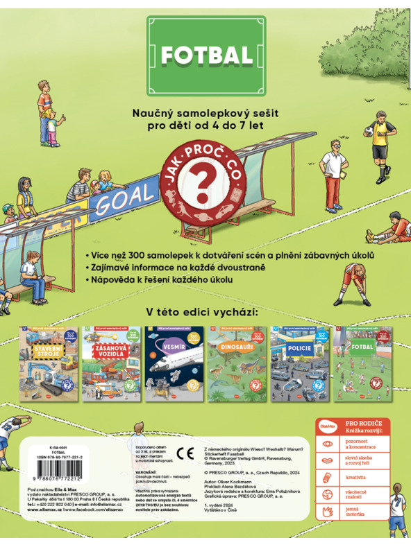 ELLA & MAX Moja prvá kniha samolepiek - FUTBAL