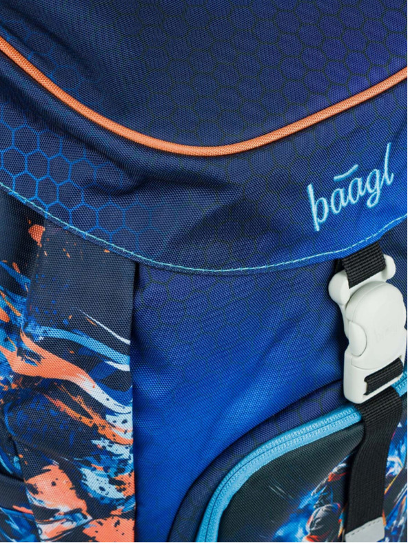 BAAGL  Modrý školský batoh Airy Motorka Baagl