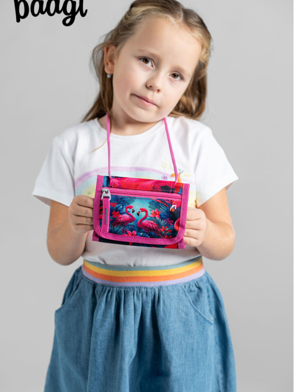 BAAGL  Ružová peňaženka na krk Baagl Flamingos