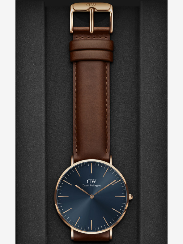 Daniel Wellington Tmavohnedé pánske kožené hodinky Daniel Wellington CLASSIC